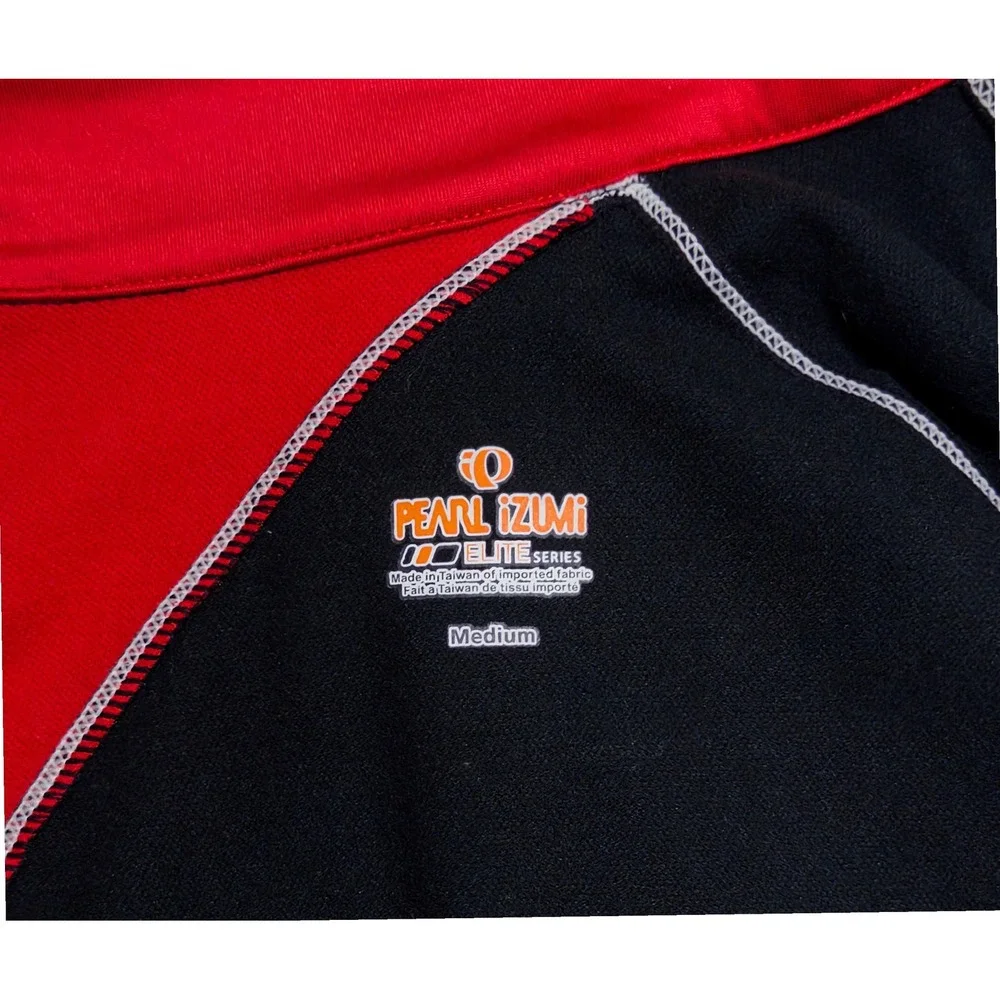 Pearl Izumi Elite Series Cycling Jacket Mens sz M Black Red Full Zip performance